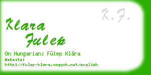 klara fulep business card