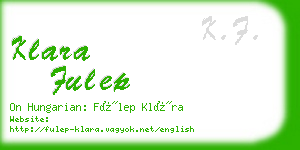 klara fulep business card